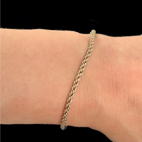 Vintage Korea Silver-Tone Twisted Chain Bracelet - Picture 1 of 7